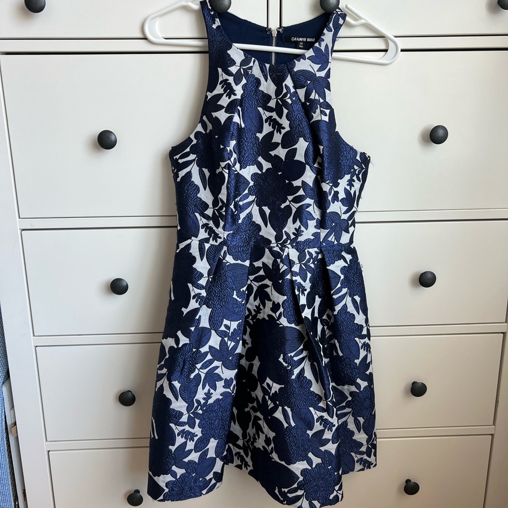Gianni Bini Navy Jacquard Dress